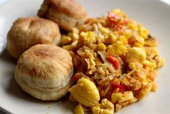 Ackee & Saltfish with Biscuits
